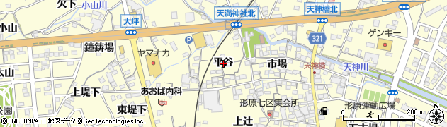 愛知県蒲郡市形原町平谷周辺の地図