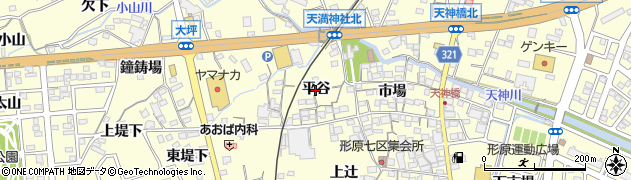 愛知県蒲郡市形原町（平谷）周辺の地図