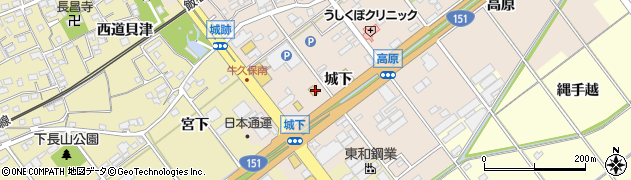 愛知県豊川市牛久保町城下53周辺の地図
