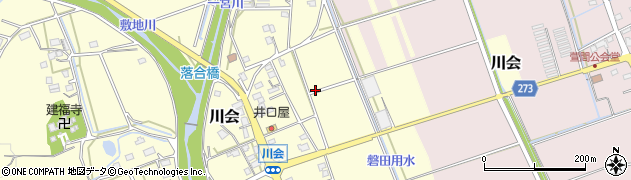 静岡県袋井市川会周辺の地図