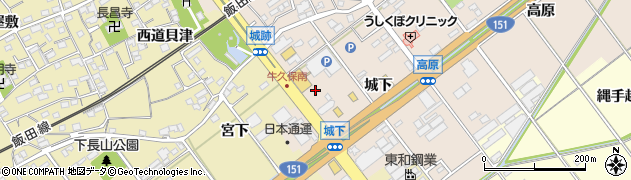 愛知県豊川市牛久保町城下66周辺の地図