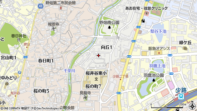 〒560-0053 大阪府豊中市向丘の地図