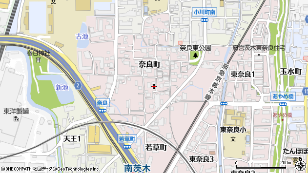 〒567-0874 大阪府茨木市奈良町の地図