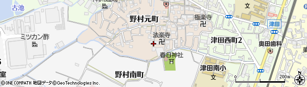 大阪府枚方市野村元町周辺の地図