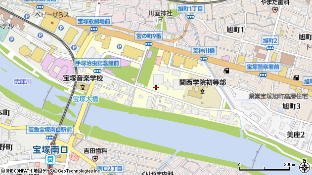 〒665-0844 兵庫県宝塚市武庫川町の地図