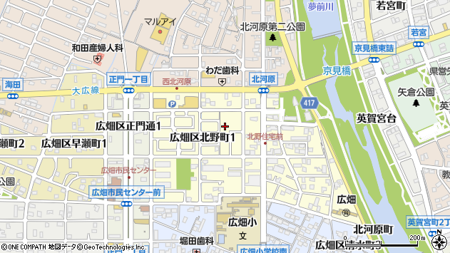 〒671-1112 兵庫県姫路市広畑区北野町の地図