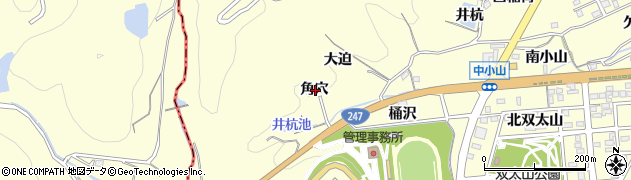 愛知県蒲郡市形原町角穴周辺の地図
