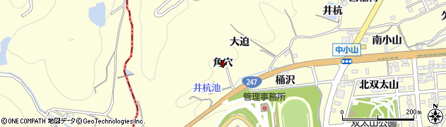 愛知県蒲郡市形原町（角穴）周辺の地図