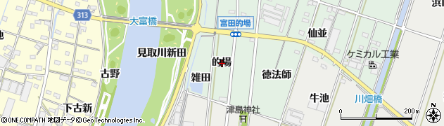 愛知県西尾市吉良町富田的場周辺の地図