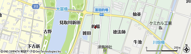 愛知県西尾市吉良町富田（的場）周辺の地図