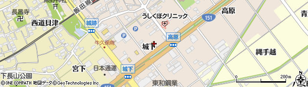愛知県豊川市牛久保町城下28周辺の地図