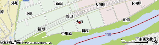 愛知県豊川市院之子町大柳周辺の地図