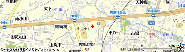 愛知県蒲郡市形原町（大坪）周辺の地図