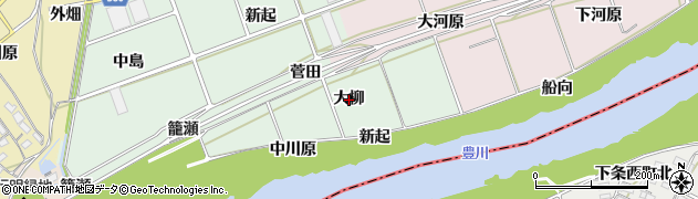愛知県豊川市院之子町（大柳）周辺の地図