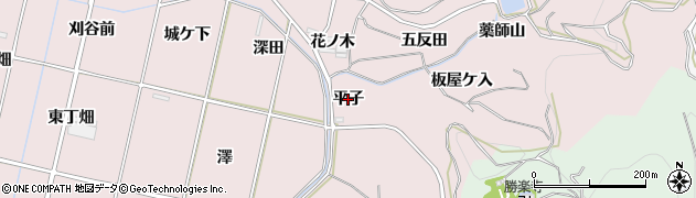 愛知県西尾市吉良町饗庭（平子）周辺の地図
