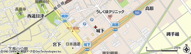 愛知県豊川市牛久保町（城下）周辺の地図
