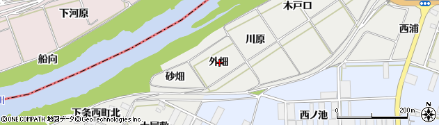 愛知県豊橋市下条西町外畑周辺の地図