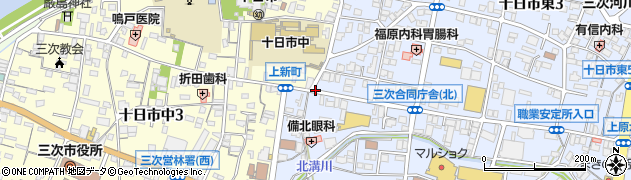 上新町交差点周辺の地図