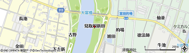 愛知県西尾市吉良町富田（見取川新田）周辺の地図