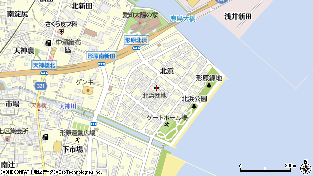 〒443-0103 愛知県蒲郡市形原町北浜の地図