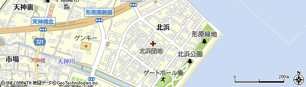 愛知県蒲郡市形原町北浜周辺の地図