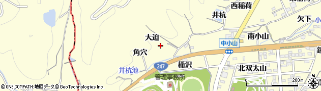 愛知県蒲郡市形原町（大迫）周辺の地図