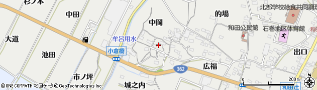 愛知県豊橋市石巻本町（中岡）周辺の地図