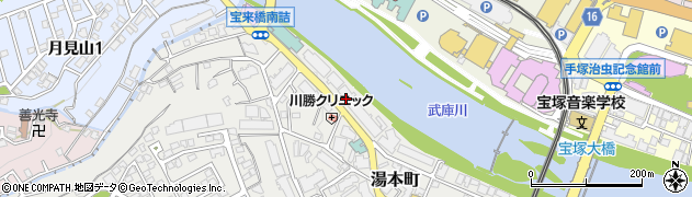 兵庫県宝塚市湯本町周辺の地図