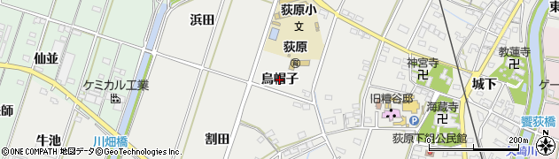 愛知県西尾市吉良町荻原（烏帽子）周辺の地図