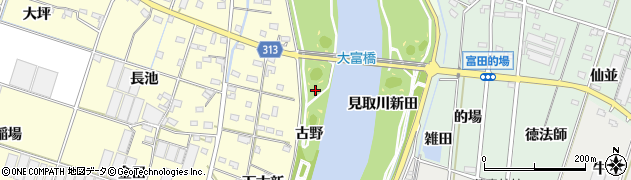 愛知県西尾市一色町大塚（古野）周辺の地図