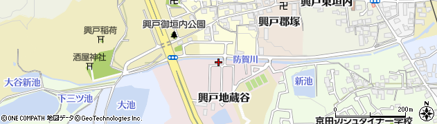 京都府京田辺市興戸地蔵谷105周辺の地図