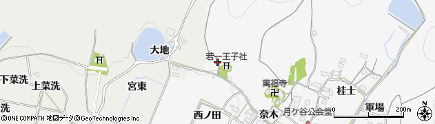 愛知県豊橋市嵩山町（山奈木）周辺の地図