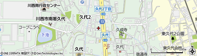 オオツキ川西店周辺の地図