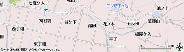 愛知県西尾市吉良町饗庭（深田）周辺の地図