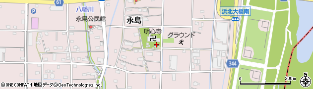 静岡県浜松市浜名区永島周辺の地図