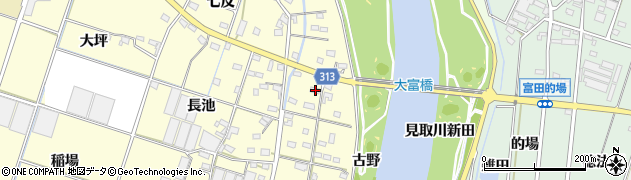 愛知県西尾市一色町大塚下古新7周辺の地図