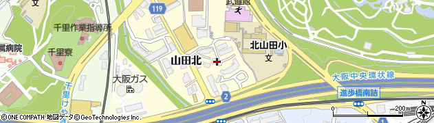 大阪府吹田市山田北8周辺の地図