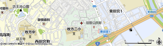 大阪府枚方市田宮本町周辺の地図