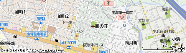 兵庫県宝塚市鶴の荘周辺の地図