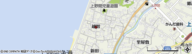 愛知県美浜町（知多郡）上野間（越智）周辺の地図