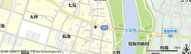 愛知県西尾市一色町大塚下古新12周辺の地図