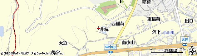 愛知県蒲郡市形原町（井杭）周辺の地図