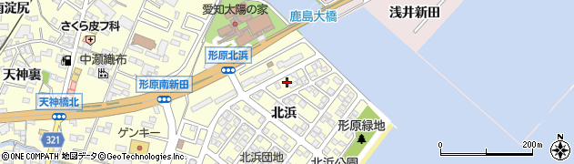 愛知県蒲郡市形原町北浜22周辺の地図