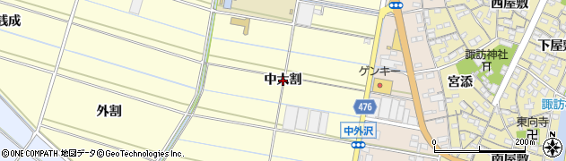 愛知県西尾市一色町中外沢（中大割）周辺の地図