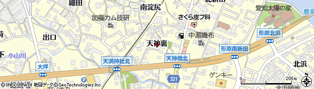 愛知県蒲郡市形原町天神裏周辺の地図