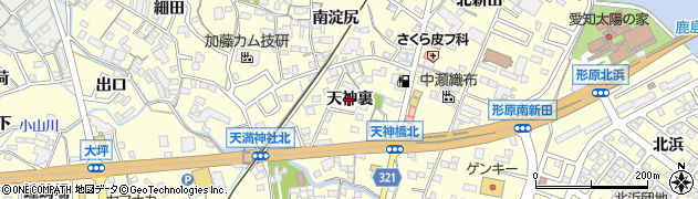愛知県蒲郡市形原町（天神裏）周辺の地図