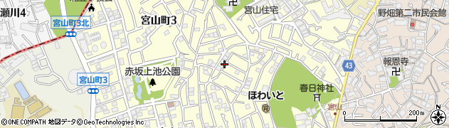 大阪府豊中市宮山町周辺の地図