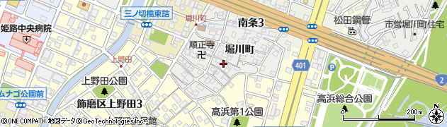 兵庫県姫路市飾磨区（堀川町）周辺の地図
