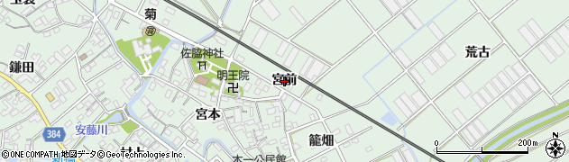 愛知県豊川市御津町下佐脇（宮前）周辺の地図