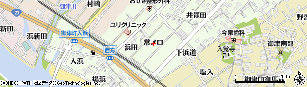 愛知県豊川市御津町西方常ノ口周辺の地図